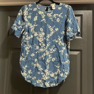 H&M Blue Floral Blouse